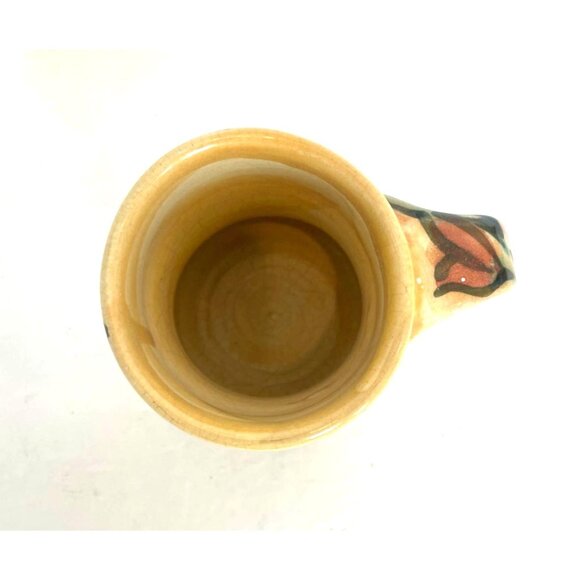 Karin Kraemer Floral Studio Pottery Coffee Mug Cup Majolica Tulips Duluth - Picture 6 of 8